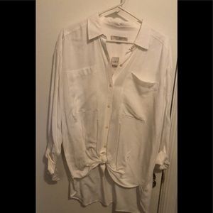 NWT Loft tie hi-lo blouse